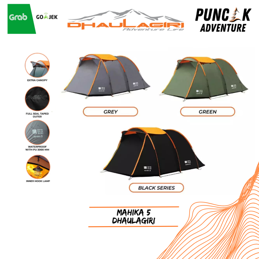 Tenda Dhaulagiri Mahika 5 Frame Alloy Waterproof - Tenda Dhaulagiri Kapasitas 5 6 Orang - Tenda Dhau