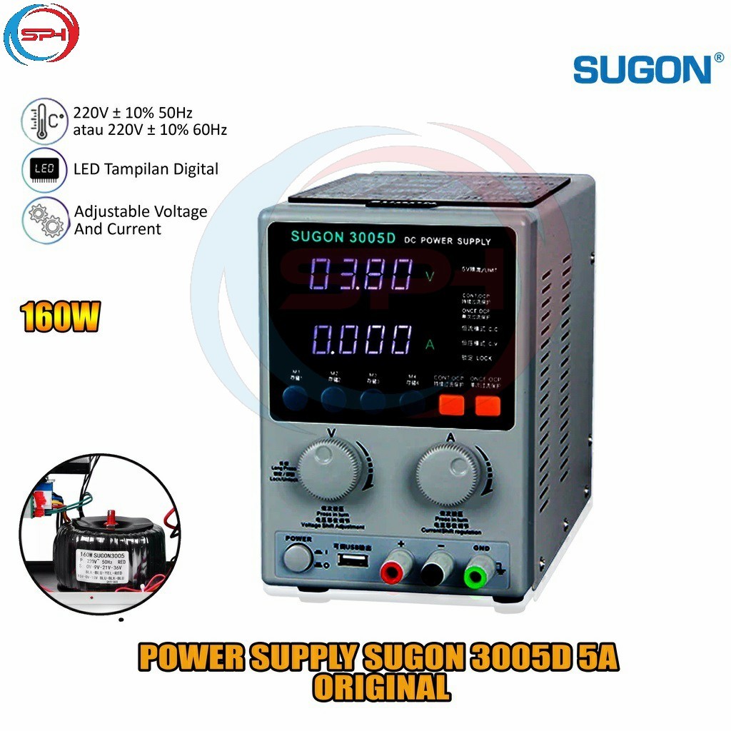 Sugon 3005D Power Supply HP DC Power Supply Digital PSU 5 Amper ORI