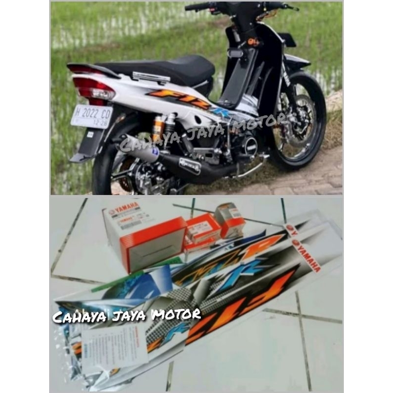 Striping Stiker Yamaha Fizr Hitam Putih 2004 Asli Yamaha Full Set