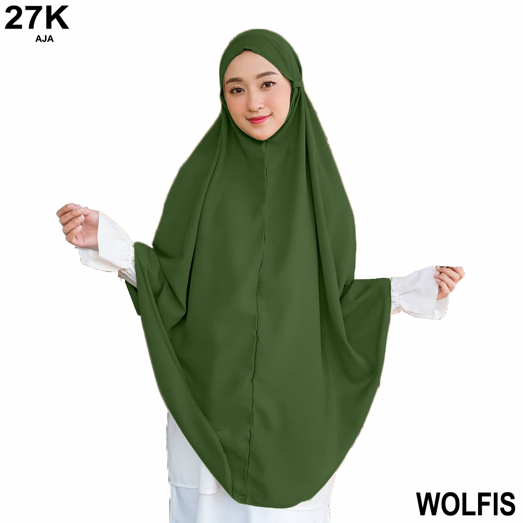 Jilbab Bergo Maryam Jumbo Syari Wolfis Non ped / Bergo Maryam Jumbo XXL Tali Syari Wolfis Instan