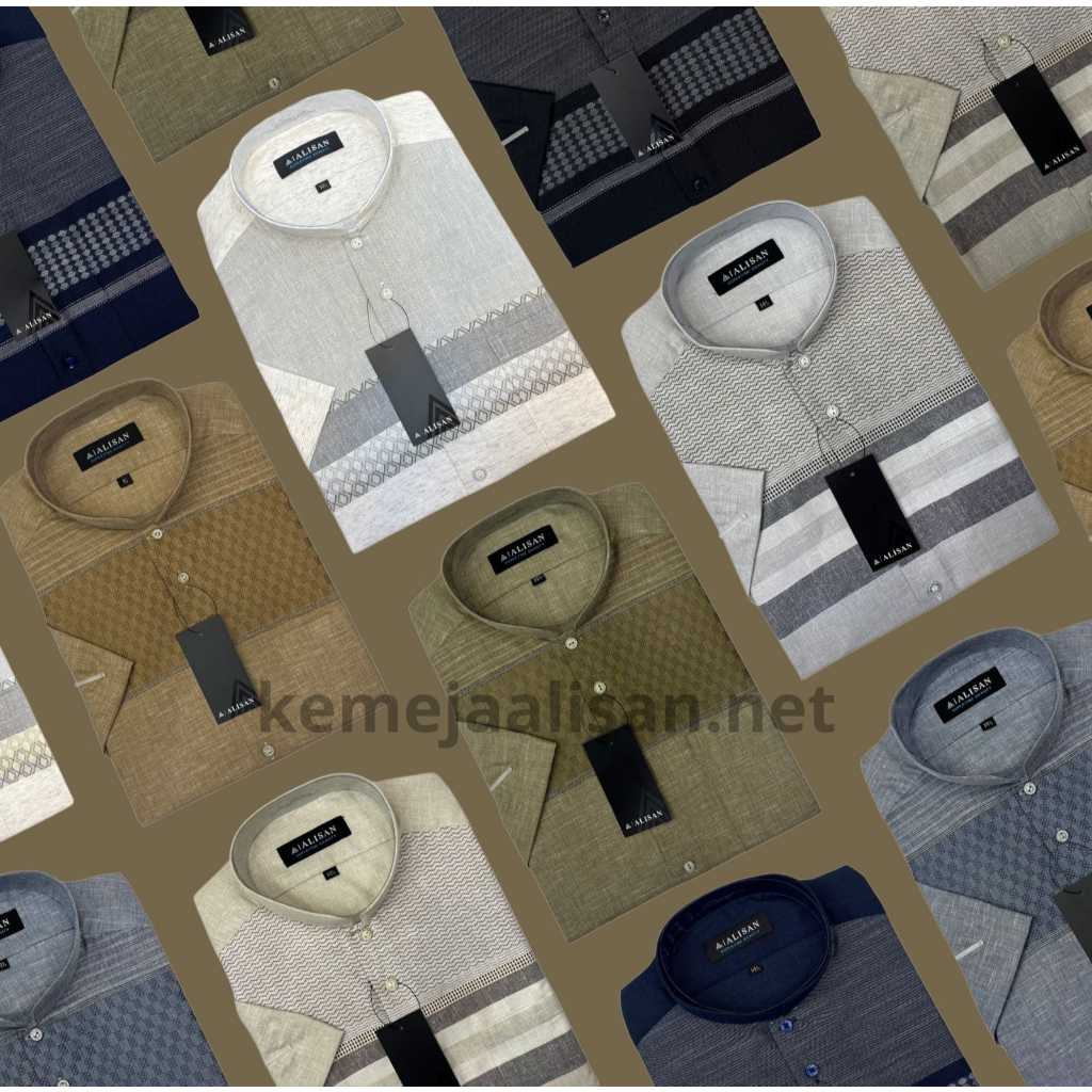 Alisan Baju Koko  Pria Lengan Pendek Reguler Fit