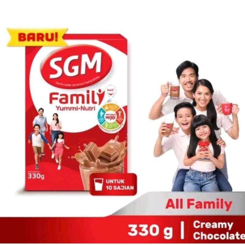 

SGM Family Yummi Nutri Susu Bubuk Keluarga Creamy Chocolate 330 gr
