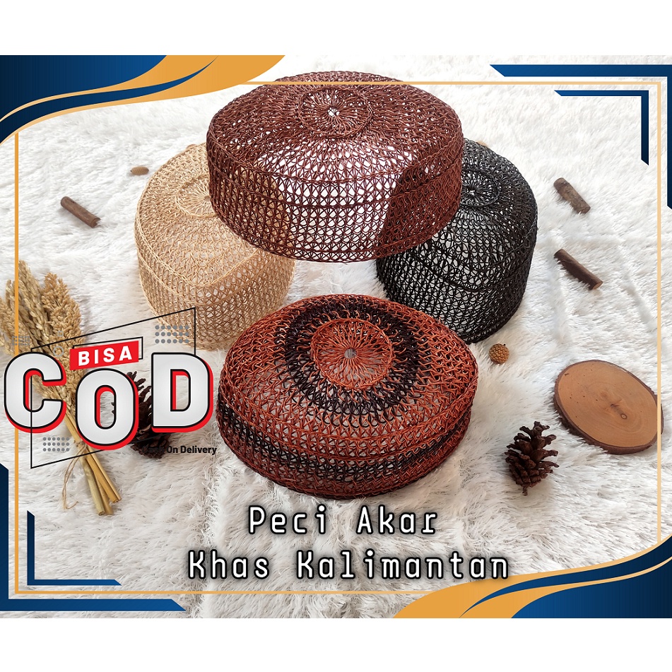 22 Murah Banget Peci Rotan Akar khas kalimantan  kopyah kalimantan  kopyah rotan coklat muda  PECI R