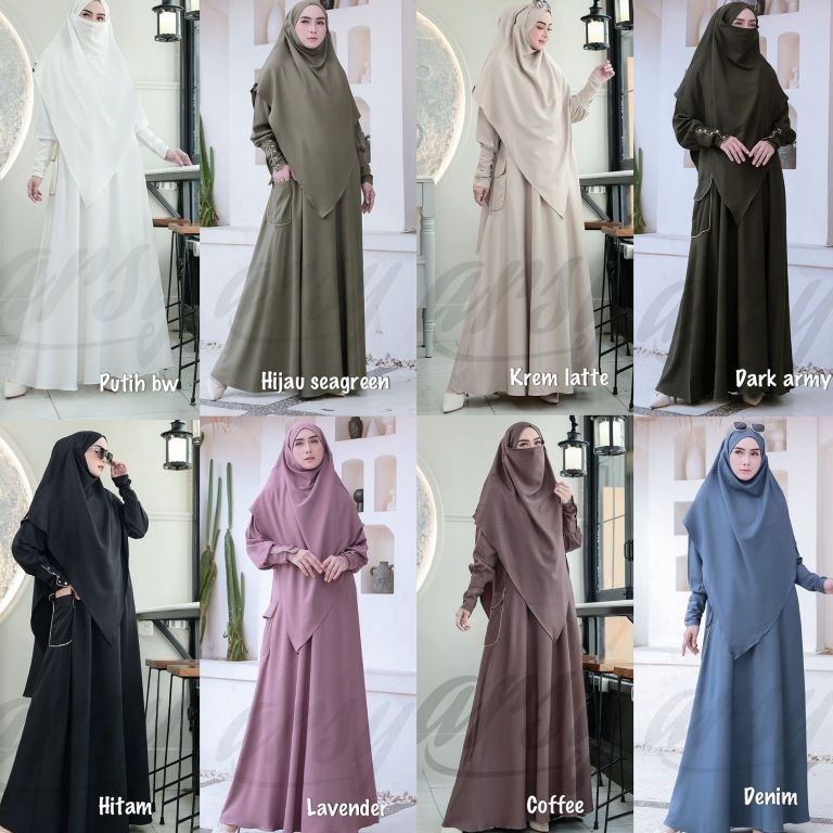 22 Langsung Order ARMUNZA SYARI BY ARSY HIJAB SYARI UMROH DRESS UMROH SERAGAM HAJI HITAM PUTIH
