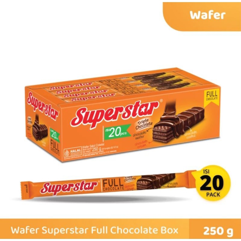 

FREE PACKING- SUPERSTAR WAFER COKELAT RENYAH LUAR DALAM ISI 20