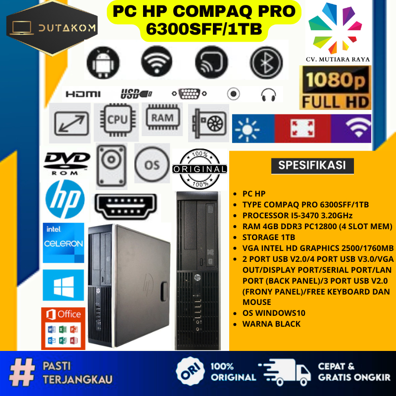 PC HP COMPAQ PRO 6300SFF/1TB