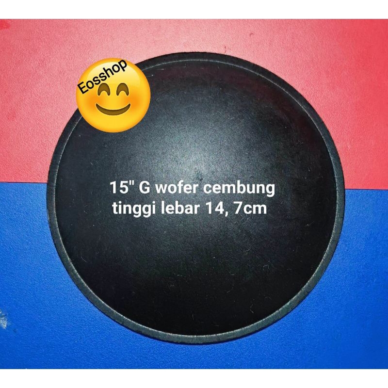 Cop daun speaker  15 inchi wofer cembung tinggi lebar 14,7cm