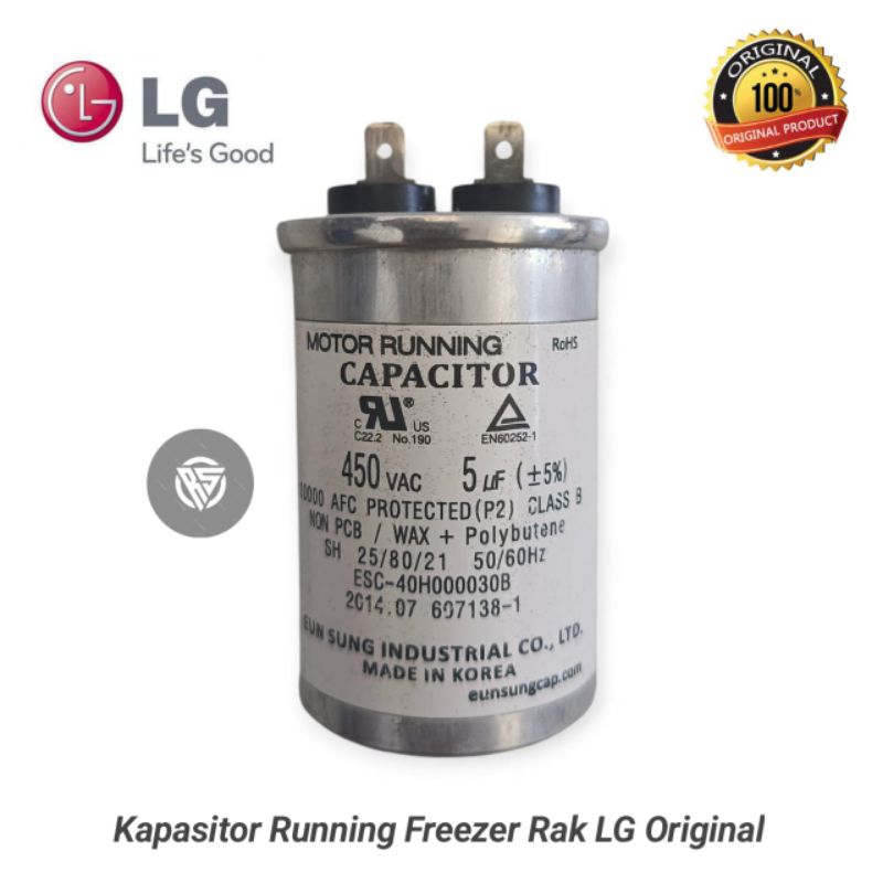 CAPASITOR | Kapasitor Running Kulkas/ Freezer Rak LG 5 uF Original | Kapasitor Freezer Rak LG 5 uF/ 