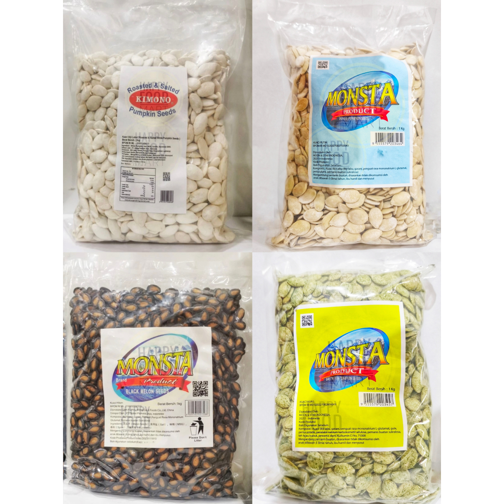 

[BPOM RI] KIMONO KUACI PUTIH 1 KG/MONSTA KUACI HITAM 1KG/KWACI HITAM MURAH/KUACI HIJAU GREEN TEA/BIJI LABU GROSIR/CEMILAN IMLEK SINCIA/PUMPKIN SEEDS/BLACK MELON SEED