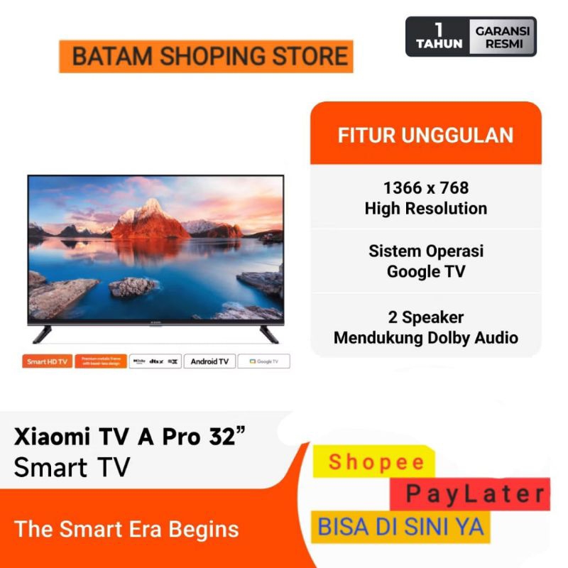 XIAOMI TV A 32 DESIGN BEZEL LESS SMART HD TV 32 INCH NEW GARANSI RESMI