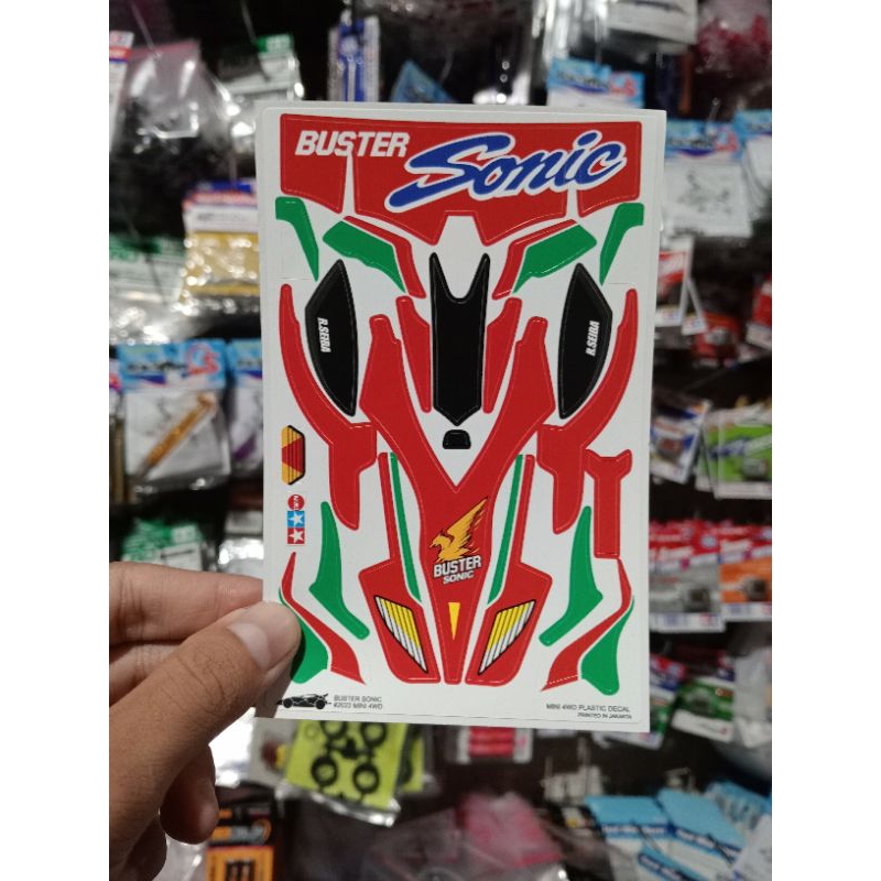 DECAL MINI 4WD BUSTER SONIC PREMIUM / STICKER TAMIYA BUSTER SONIC PREMIUM