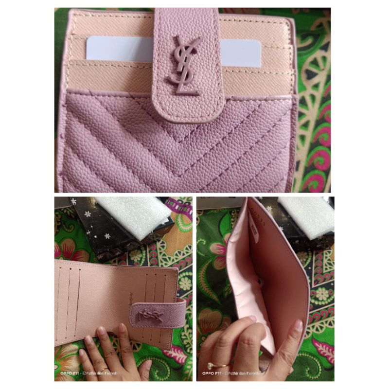 Dompet YSL medium warna lilac free box