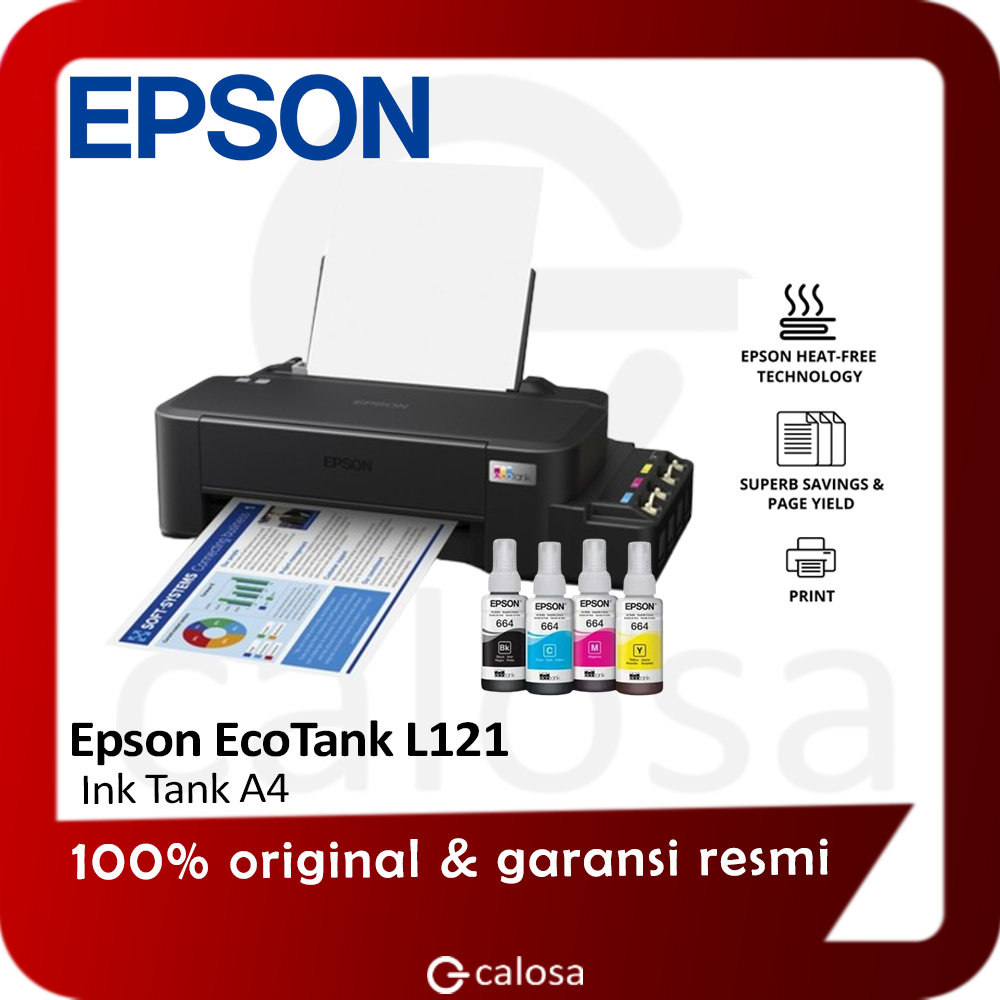 Tinta Original  - New Printer Epson EcoTank L121 A4 Ink Tank 664 GARANSI RESMI