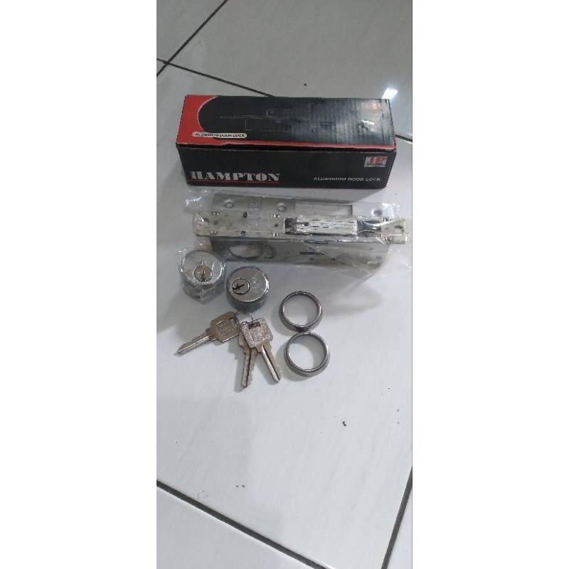 kunci pintu aluminium kaca swing key silinder bulat 8128