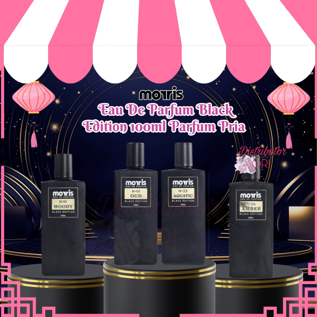 MORRIS Eau De Parfum Black Edition 100ml - Parfum Pria | BPOM
