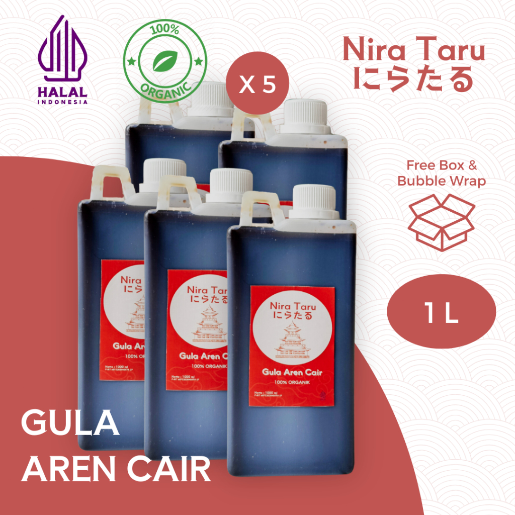 

Nira Taru Paket Hemat Gula Aren Cair 1 liter 5 pcs