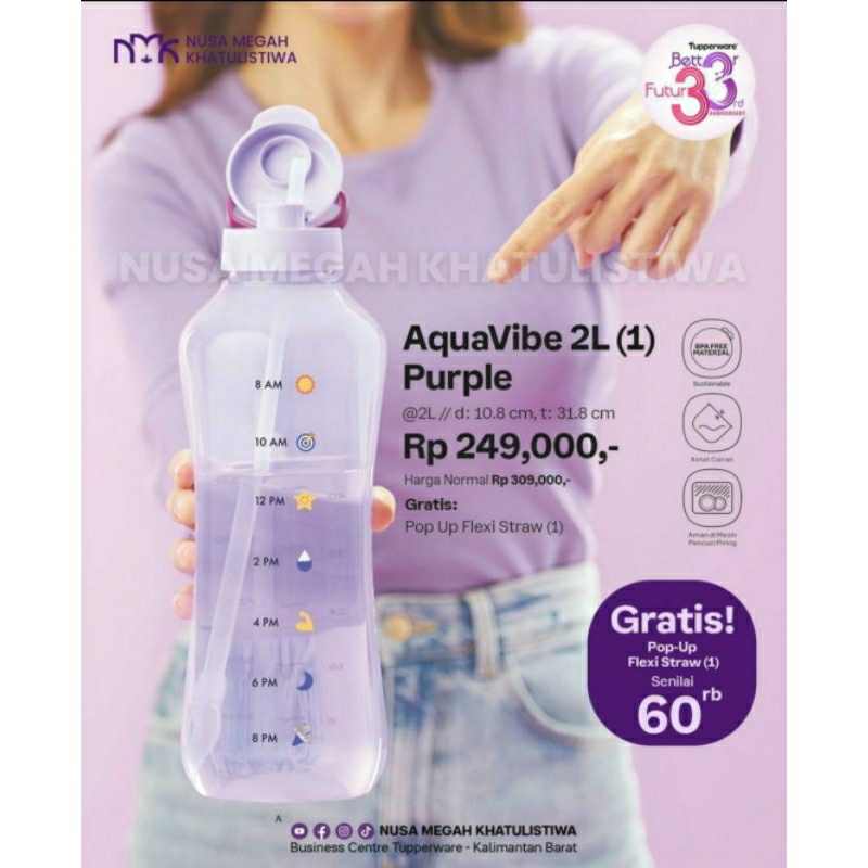 Eco Bottle 2 Liter with handle & Aquavibe 2 Liter