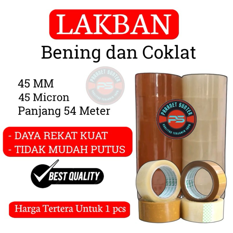 

Lakban Bening - Lakban Coklat 45mm x panjang 54 meter ( 1pcs )