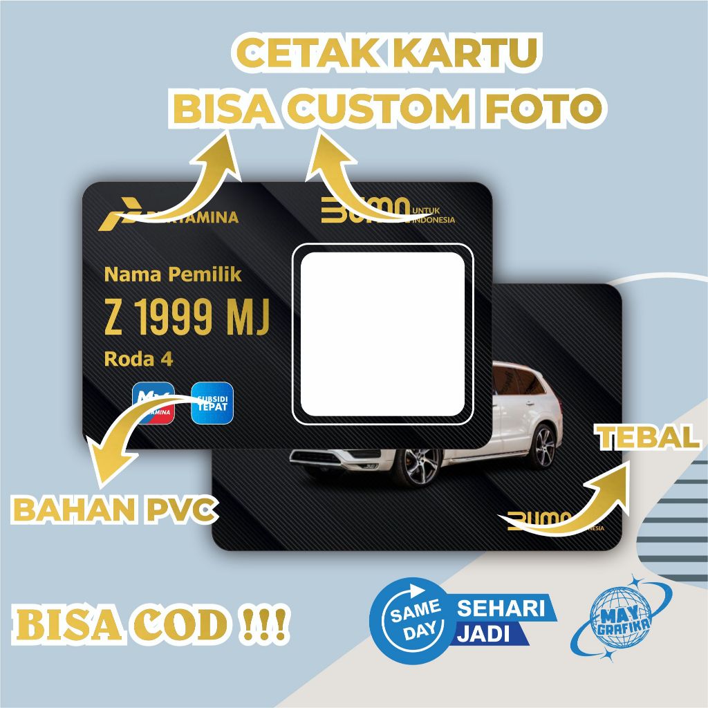 

CETAK K4RTU MYPERT BAHAN PVC BISA CUSTOM FOTO