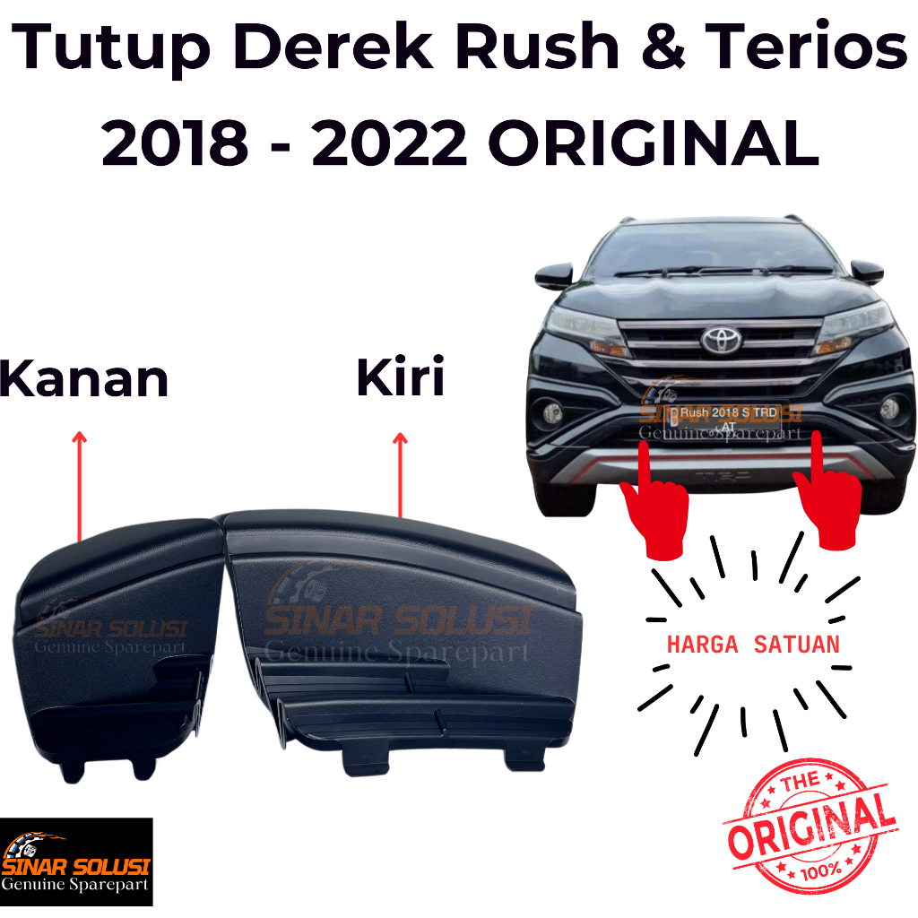 Tutup Derek Bemper Depan Rush Terios 2018-2022 Original Cover Towing Rush Terios 2018-2022 Original