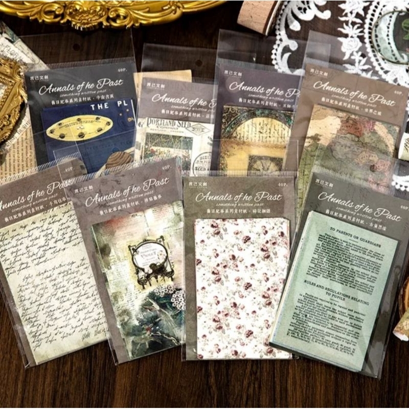 

HI539 Kertas Scrapbook 40pcs Seri Annals of the Past Retro Classic