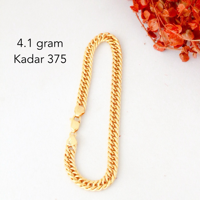 Gelang emas rantai simple 4.1 gram kadar 375