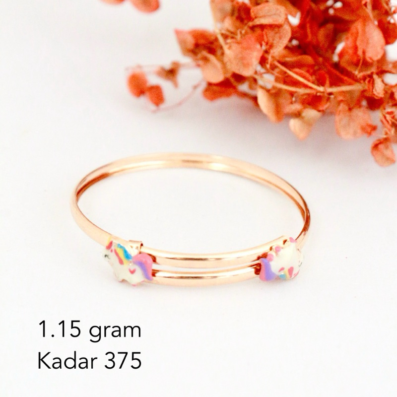 gelang emas anak unicorn kadar 375