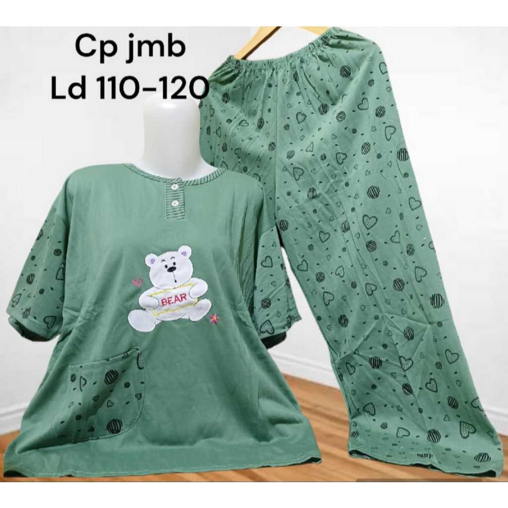 BAJU TIDUR CP JUMBO XXL,SETANDAR  DAN JUMBO / SETELAN BAJU TIDUR WANITA LD 105-120