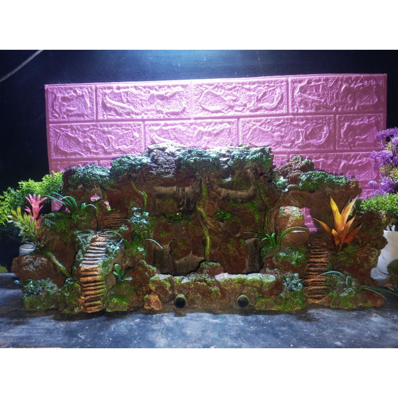 Tebing aquascape larvarok dua air terjun