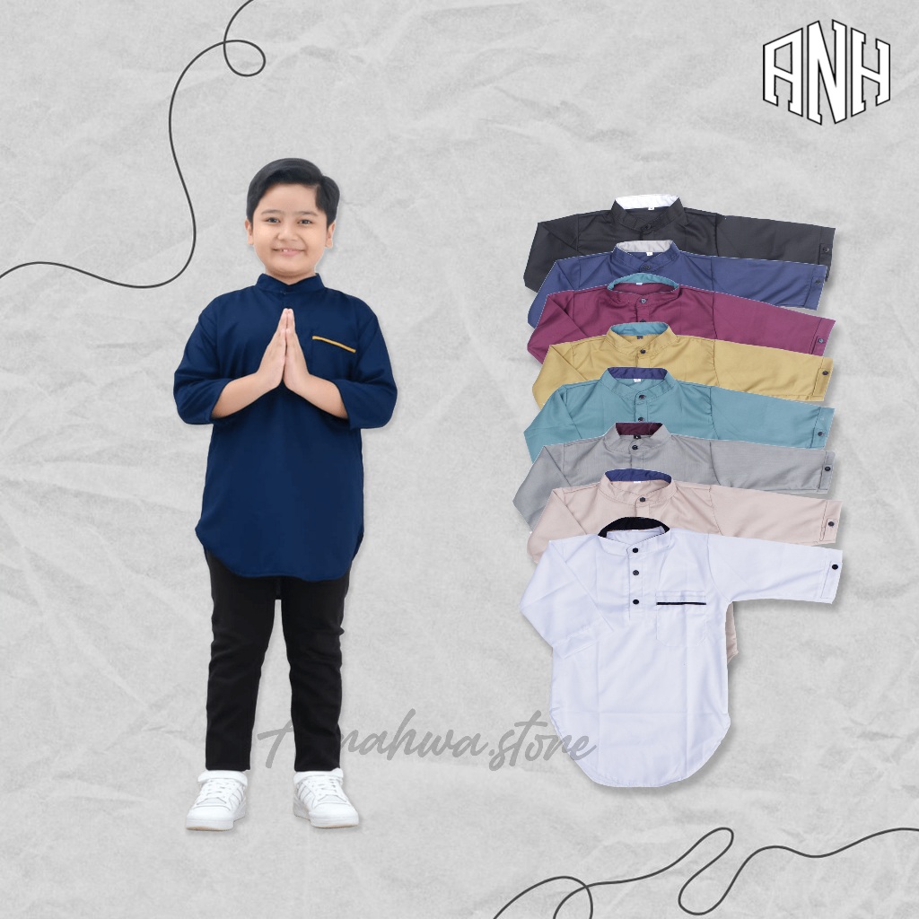 pilih warna baju Koko turki anak laki laki 1-13 th toyobo terlaris