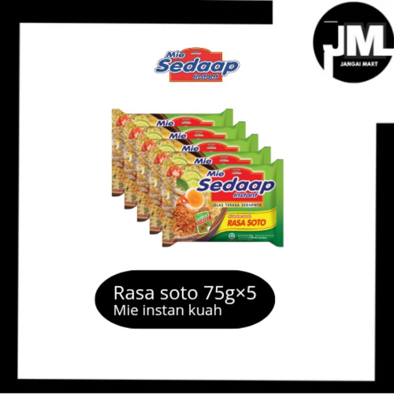 

sedaap mie instan kuah rasa soto 75 gr x5 pcs