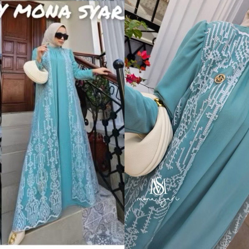 Rebecca Atiqa  Dress by ME Mona Syari ORIGINAL 100% Gamis Premium REALPIC Baju Muslim lebaran Gaun C
