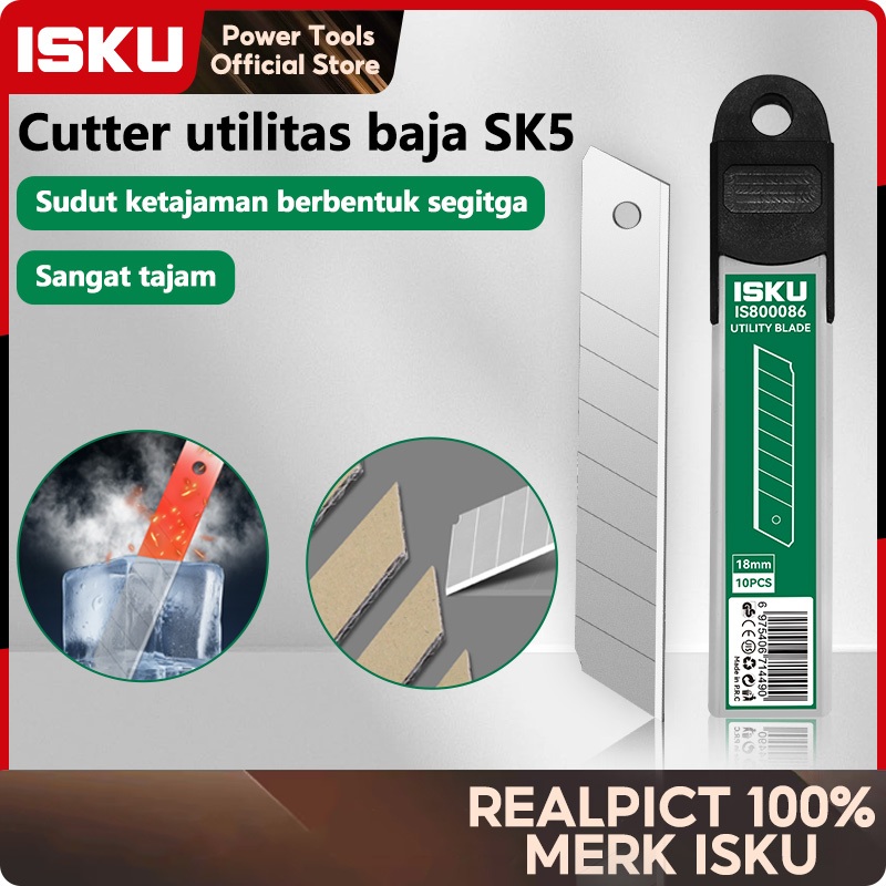 

ISKU Cutter Blade Isi Ulang Cutter SK5 10 pcs perkakas Tajam Dan Anti Karat Isi Ulang Pisau Cutter Ukuran Besar profesional perkakas Pisau