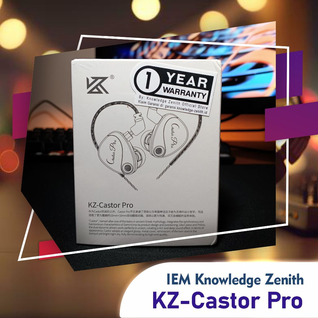 KZ Castor Pro Dual Dynamic Driver In-Ear Metal Earphone Hitam