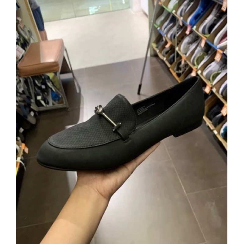 flat shoes san remo black loafer wanita