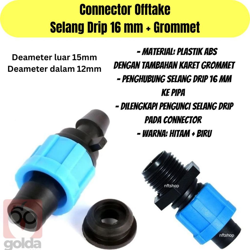 Joinner Selang Drip Sistem Selang Irigasi 16 Mm Hidroponik | Venturi Injektor 1 inch Injektor Pupuk 