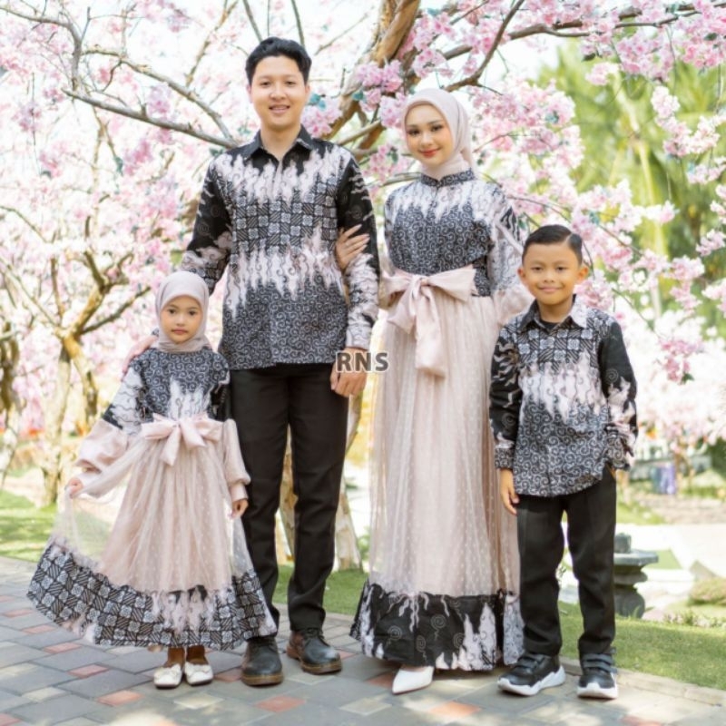 Set Couple Family Aura Series Sarimbit Batik Gamis OotdLebaran
