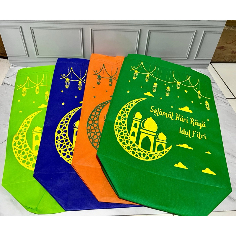 

(1 LUSIN = 12 PCS) READY STOCK TAS PARCEL LEBARAN / IDUL FITRI 30x40x15 cm / GOODIE BAG LEBARAN / TAS HAMPERS LEBARAN / TAS BELANJA / TAS SPUNBOND SOUVENIR / TAS SEMINAR