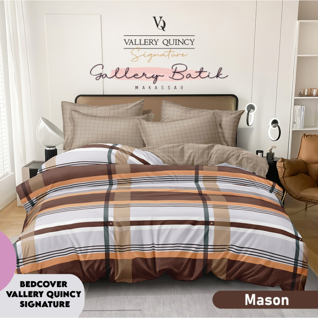 BEDCOVER VALLERY QUINCY SIGNATURE SET SPREI UKURAN 180 x 200 tinggi 40cm [ Gallery Batik Makassar ]