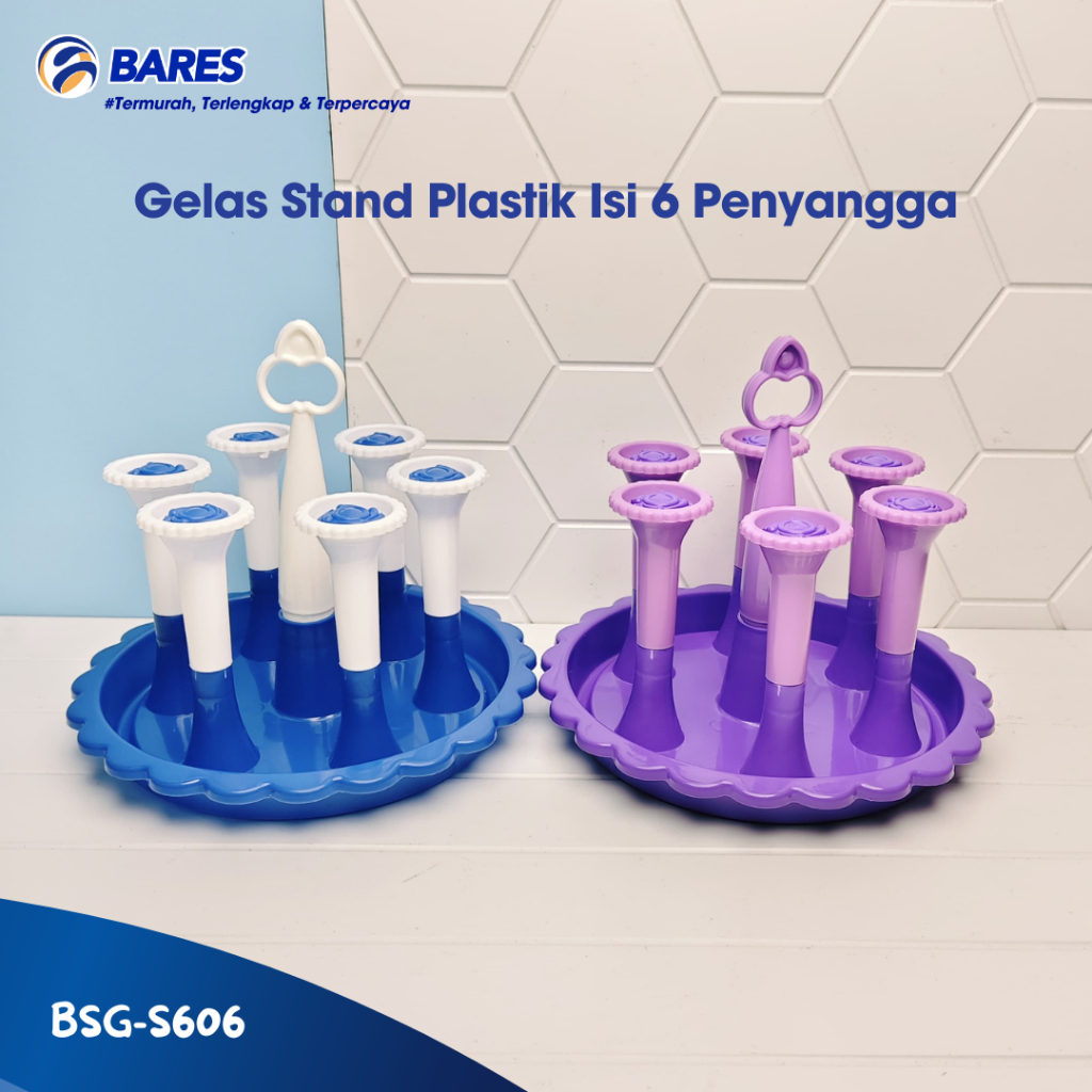 Stand Glass Plastik / Tempat Gelas 6 stick / Rak Gelas 6 stick / Stand Glass 6 pcs TORRES Sunflower