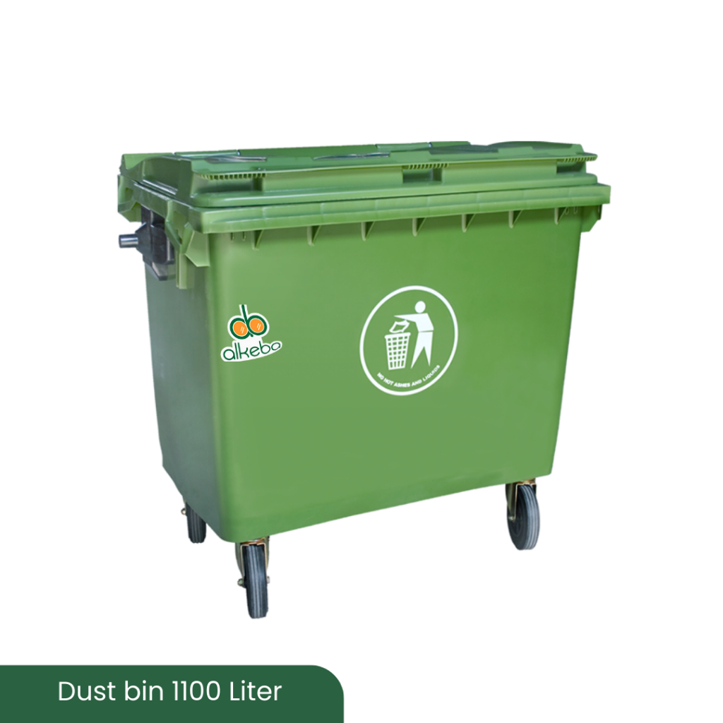 Dust Bin 1100 Liter gerobak besar Tempat Sampah dorong HDPE + RODA