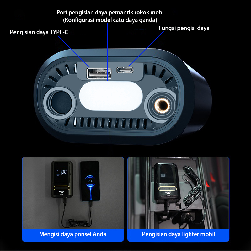 NEW DEALS Motor Pompa Ban Portable Motor Dan Sepeda Elektrik Pompa Ban Listrik 80W 17/19 Silinder