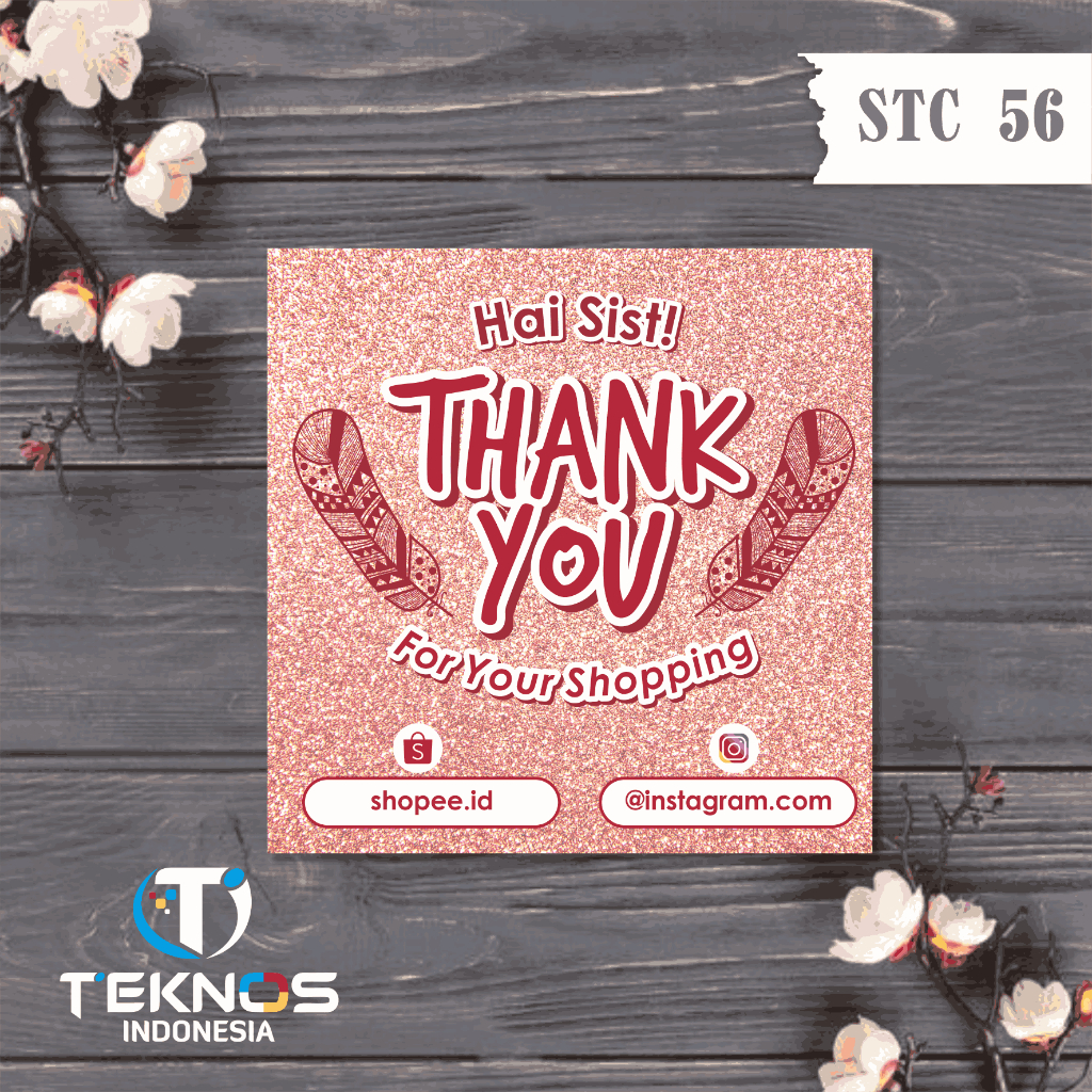 [160 PCS] STICKER THANK YOU CARD CUSTOM - 1 PACK