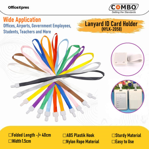 

Tali ID Card Nylon Cantelan Plastik 2048 / Card Holder / Tali Name tag / Gantungan Kartu