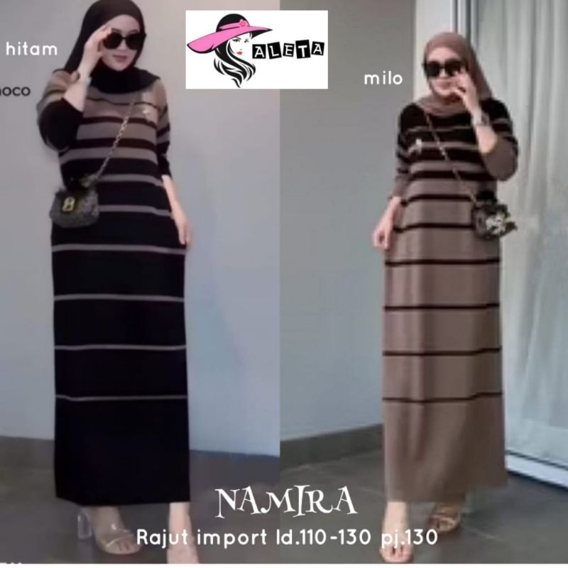 DRESS MAXI WANITA JUMBO/NAMIRA/DRESS WANITA RAJUT IMPORT JUMBO LD 130 CM FIT XXXL
