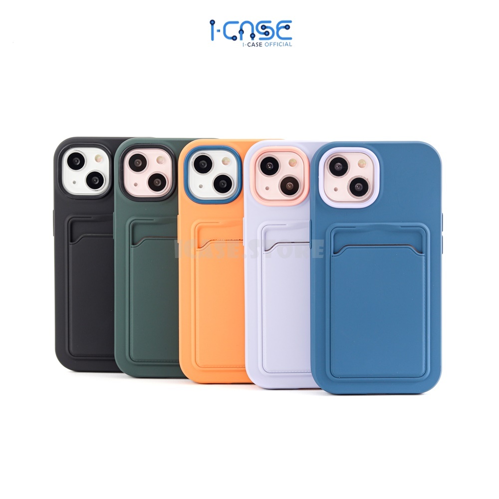 Silicone Pocket With Bumper Full Cover Case for iPhone 7 8 PLUS XR X XSMAX 11 12 Pro Max / 13 Pro Ma