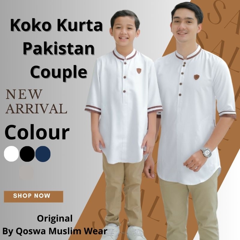 Azzahra Style House - Koko Kurta Couple Ayah dan Anak Simple Koko Gamis Pria Pakistan Kapelan New Pr