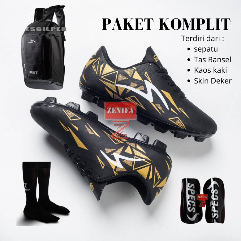 Sepatu Bola Anak Specs Speedblaze Paket 4 Item ( Tas ransel + kaos kaki + deker )