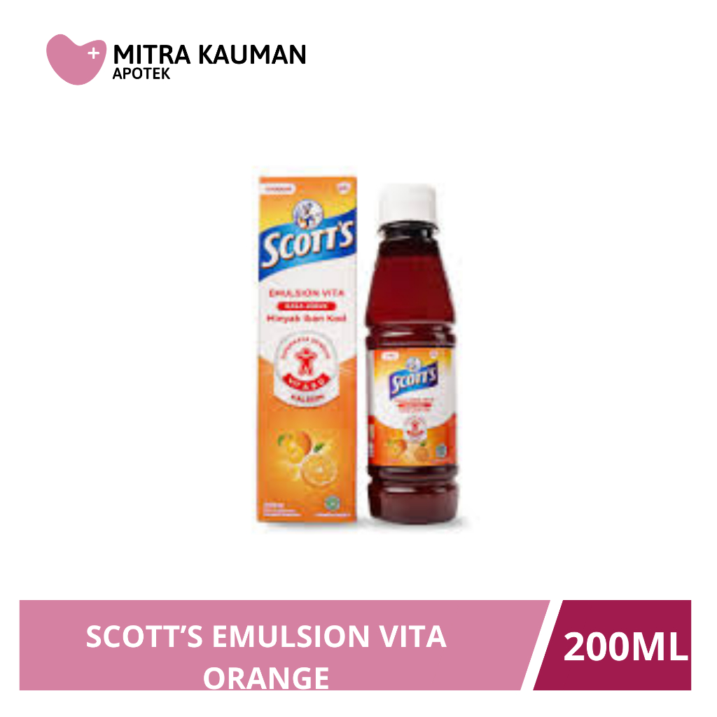 Scott Emulsion Vita Orange 400 ml - Suplemen Kesehatan Otak Dan Pertumbuhan Anak