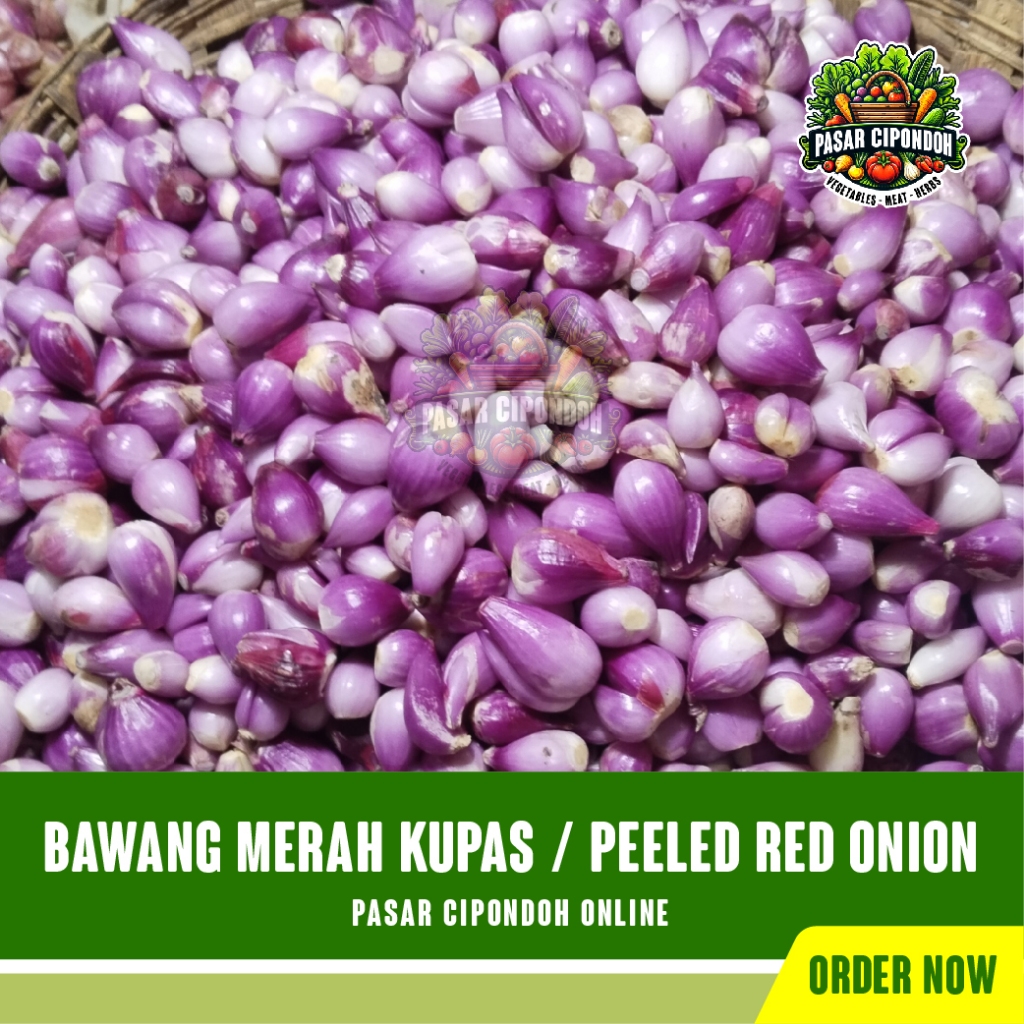 

Bawang Merah Lokal Segar 250 gram / Peeled Red Onion - Pasar Cipondoh Tangerang